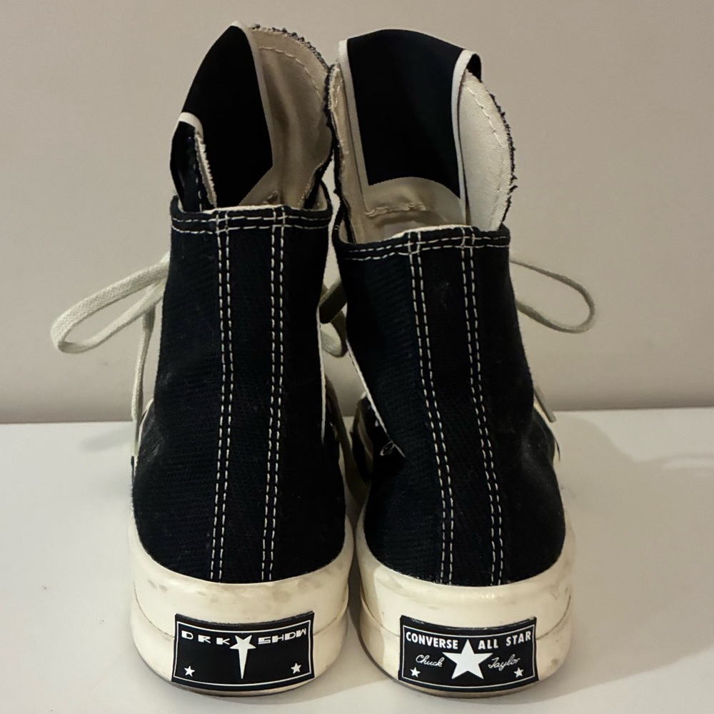 Converse DRKSTAR Hi Rick Owens DRKSHDW Black Sneakers - Picture 6 of 7